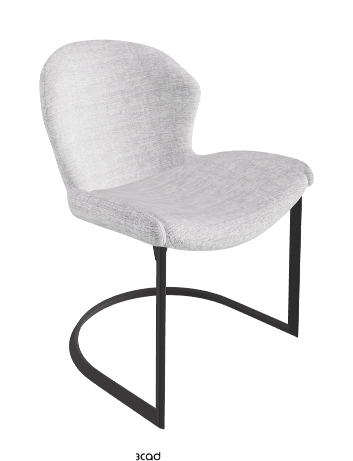 Rachel Cantilever Dining Armchair_Graphite Embossed_Fabric_B810