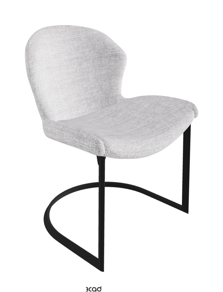 Rachel Cantilever Dining Armchair_Black Embossed_Fabric_B810