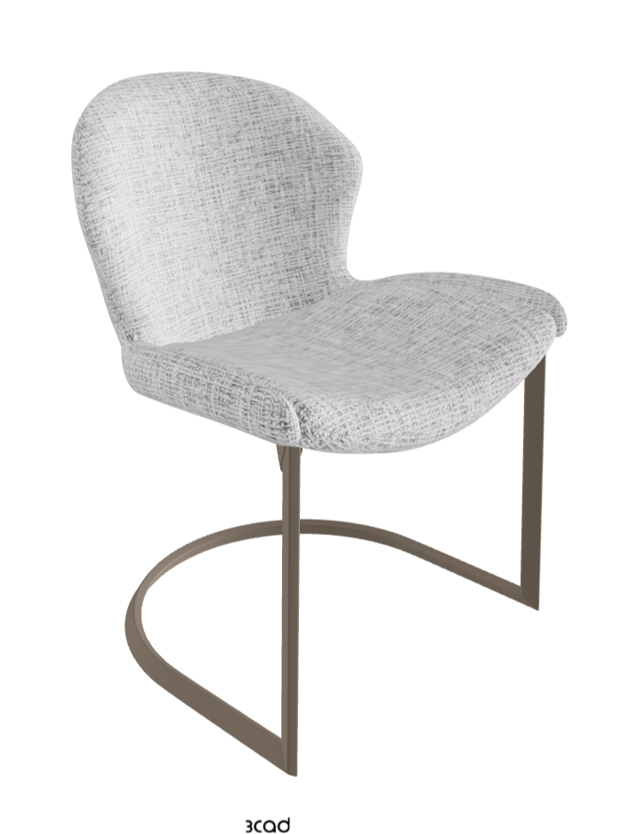 Rachel Cantilever Dining Armchair_Titanium Embossed_Fabric_B811