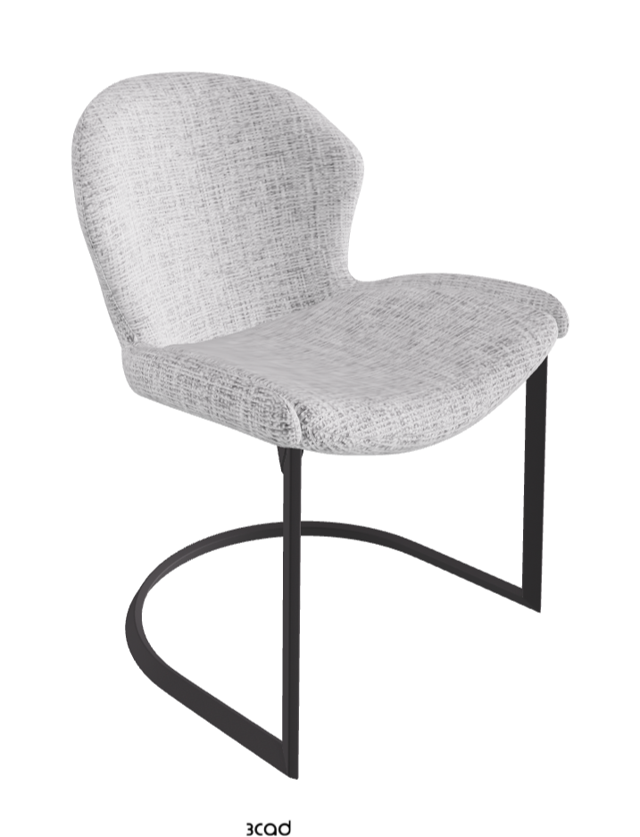 Rachel Cantilever Dining Armchair_Graphite Embossed_Fabric_B811