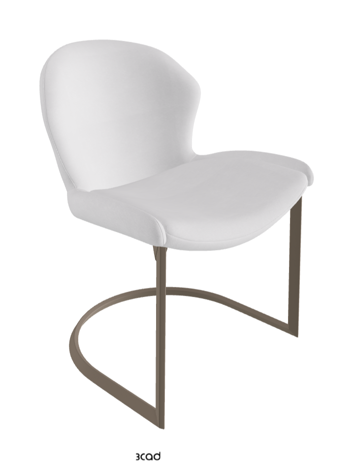 Rachel Cantilever Dining Armchair_Titanium Embossed_Fabric_B921