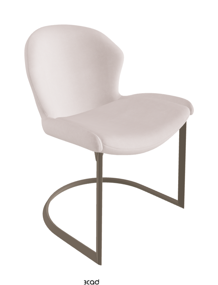 Rachel Cantilever Dining Armchair_Titanium Embossed_Fabric_B923