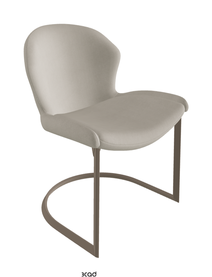 Rachel Cantilever Dining Armchair_Titanium Embossed_Fabric_B924