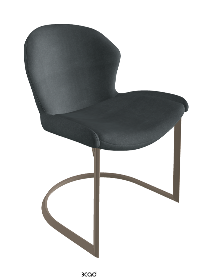 Rachel Cantilever Dining Armchair_Titanium Embossed_Fabric_B927