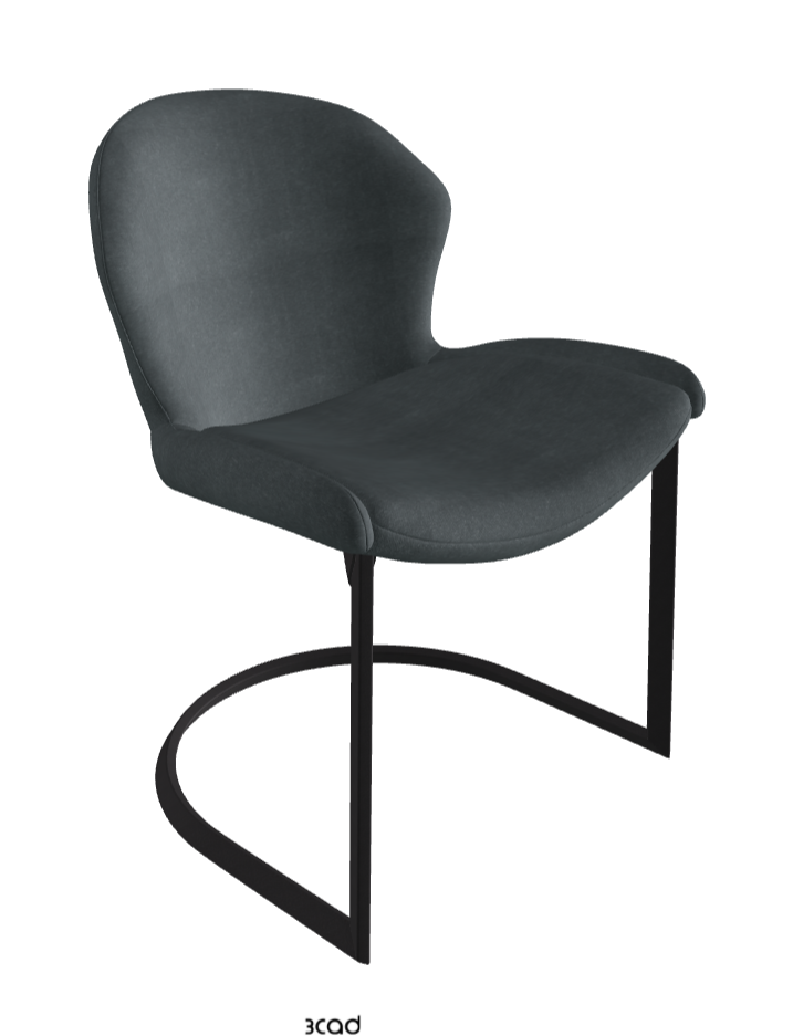 Rachel Cantilever Dining Armchair_Black Embossed_Fabric_B927