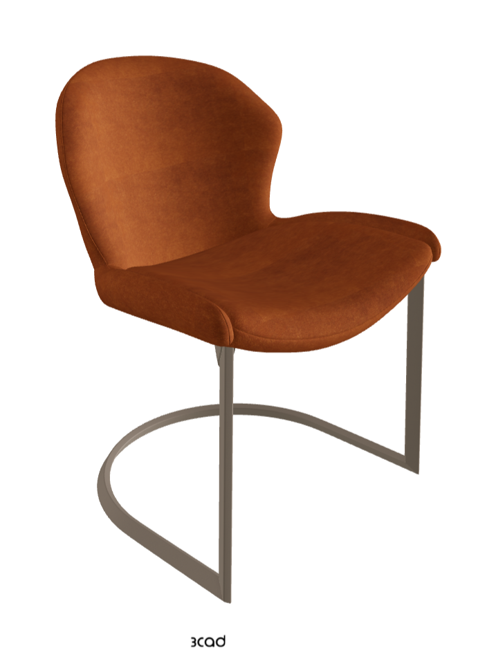 Rachel Cantilever Dining Armchair_Titanium Embossed_Fabric_B930