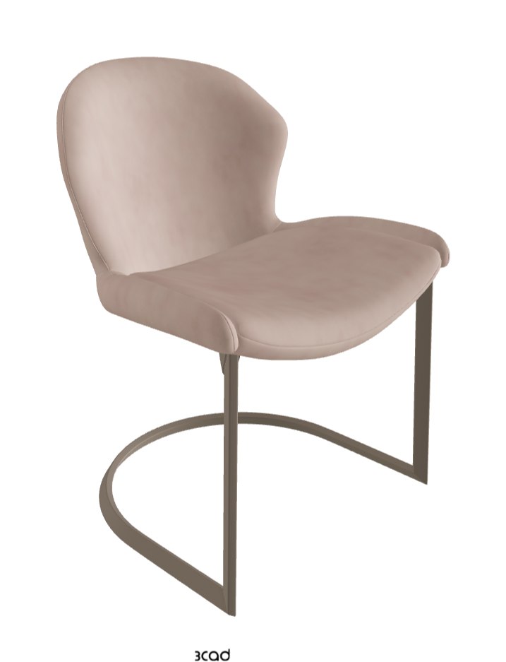 Rachel Cantilever Dining Armchair_Titanium Embossed_Micro Nubuk_Dusty Rose