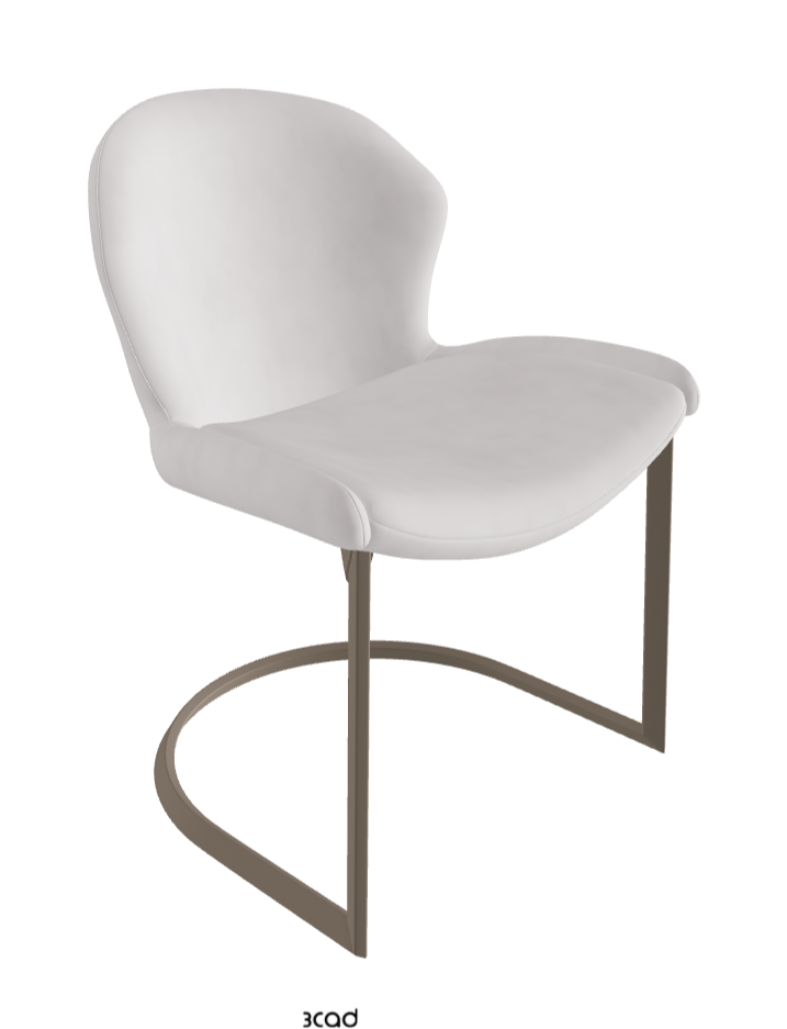 Rachel Cantilever Dining Armchair_Titanium Embossed_Micro Nubuk_White