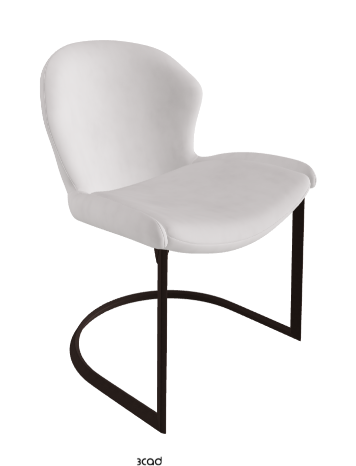 Rachel Cantilever Dining Armchair_Bronze Embossed_Micro Nubuk_White