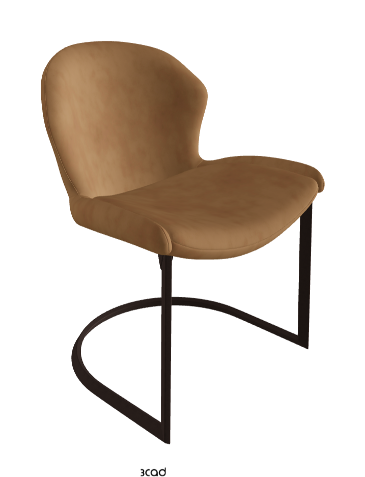 Rachel Cantilever Dining Armchair_Bronze Embossed_Micro Nubuk_Almond