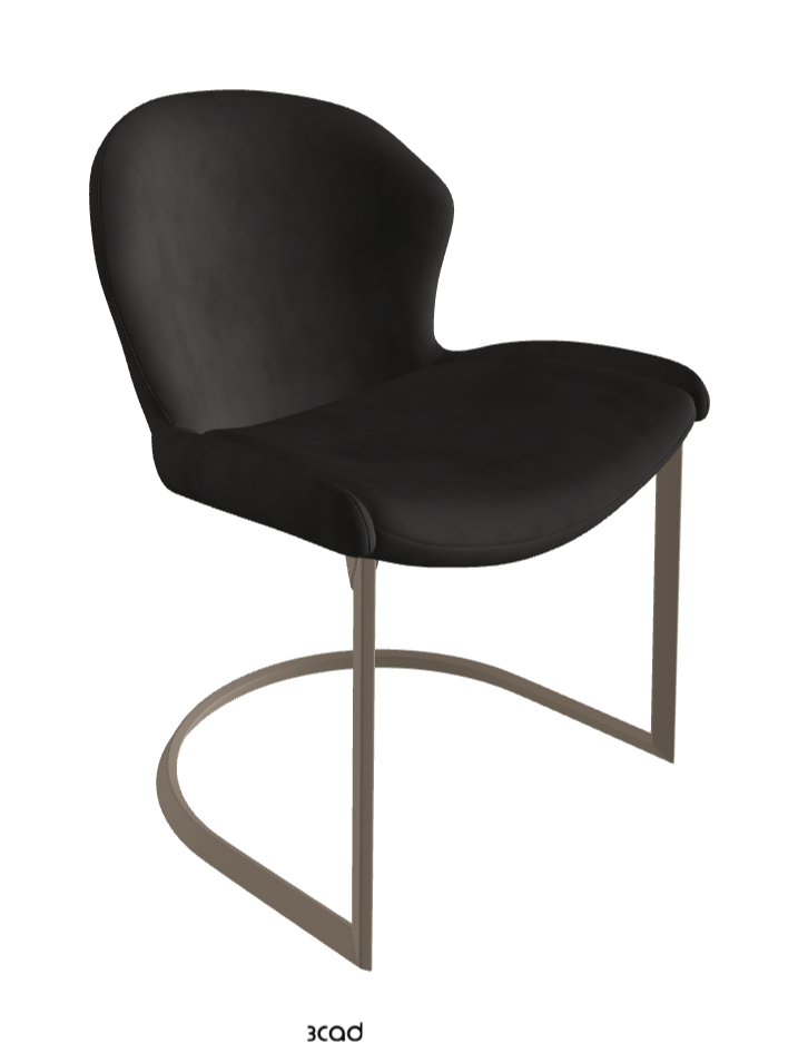Rachel Cantilever Dining Armchair_Titanium Embossed_Micro Nubuk_Charcoal