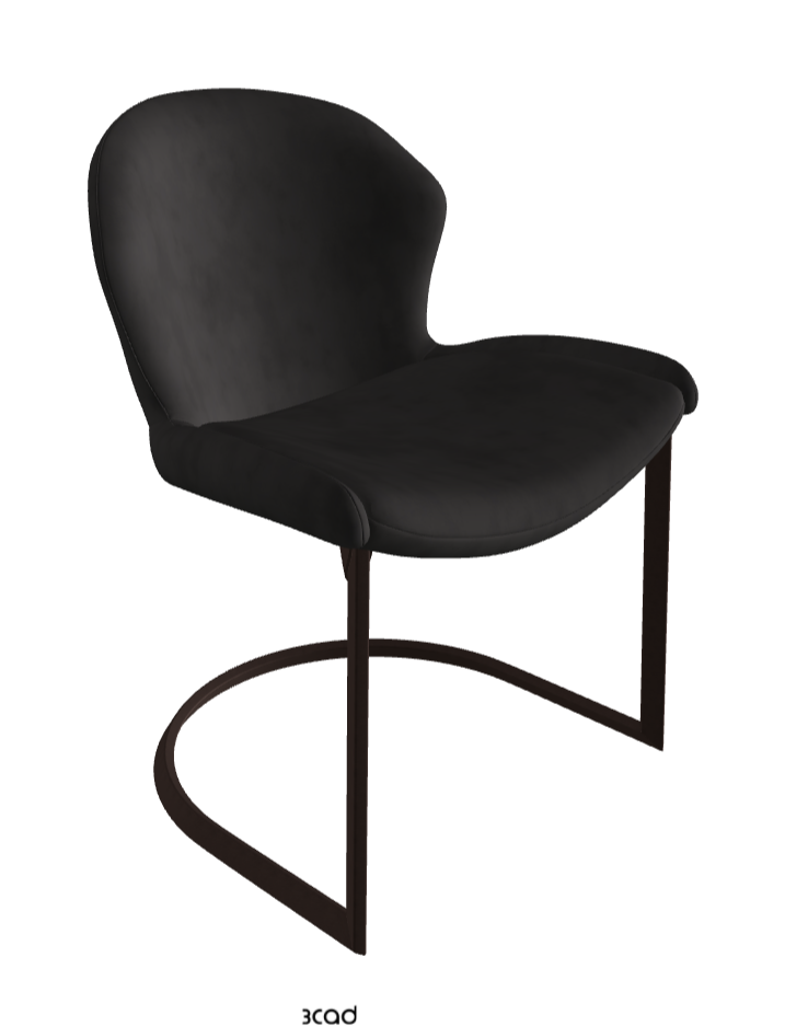 Rachel Cantilever Dining Armchair_Bronze Embossed_Micro Nubuk_Charcoal