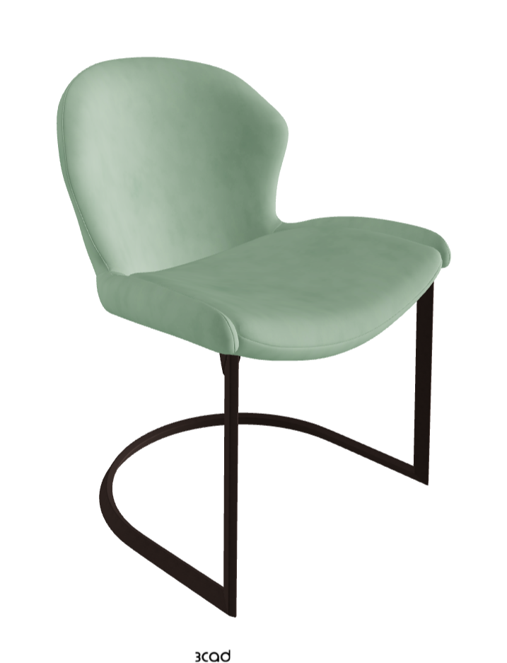 Rachel Cantilever Dining Armchair_Bronze Embossed_Micro Nubuk_Mint