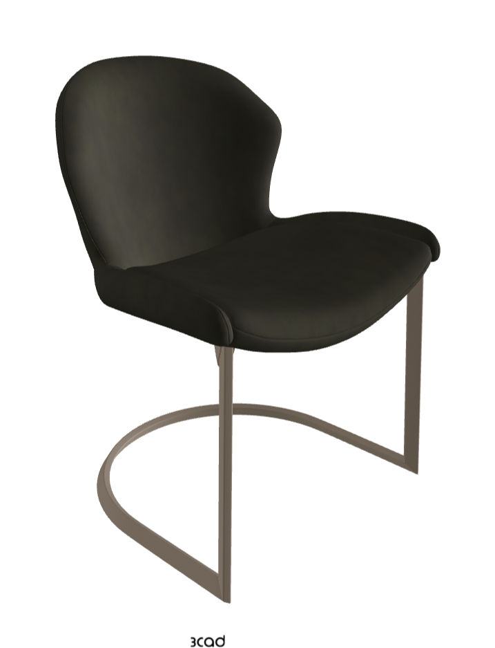 Rachel Cantilever Dining Armchair_Titanium Embossed_Micro Nubuk_Musk