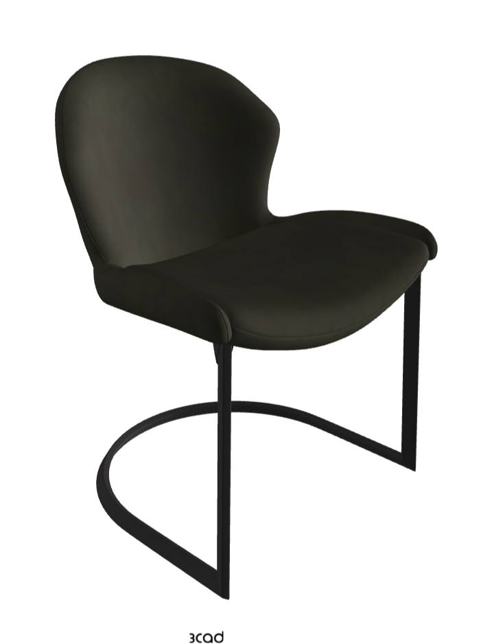 Rachel Cantilever Dining Armchair_Black Embossed_Micro Nubuk_Musk