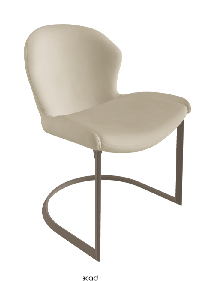 Rachel Cantilever Dining Armchair_Titanium Embossed_Micro Nubuk_Sand