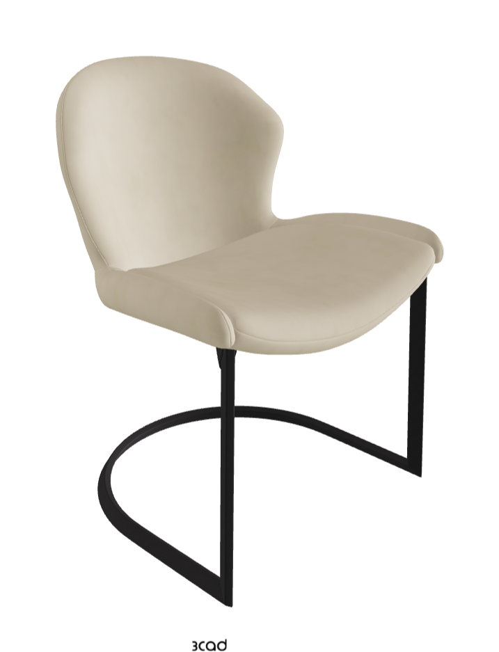 Rachel Cantilever Dining Armchair_Black Embossed_Micro Nubuk_Sand