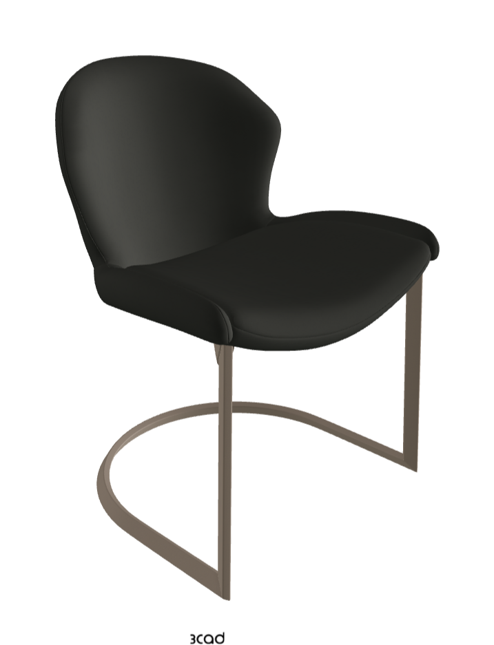 Rachel Cantilever Dining Armchair_Titanium Embossed_Soft Leather_Smoke