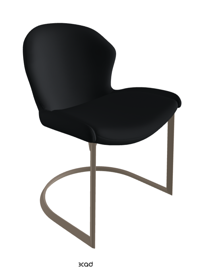 Rachel Cantilever Dining Armchair_Titanium Embossed_Soft Leather_Atlantico