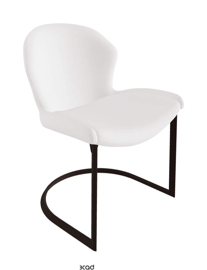 Rachel Cantilever Dining Armchair_Bronze Embossed_Synthetic Leather_Bianco