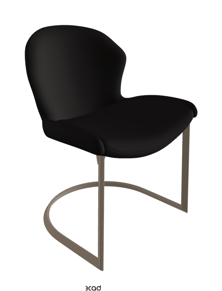 Rachel Cantilever Dining Armchair_Titanium Embossed_Synthetic Leather_Moka