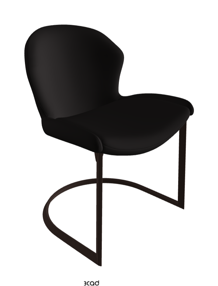 Rachel Cantilever Dining Armchair_Bronze Embossed_Synthetic Leather_Moka