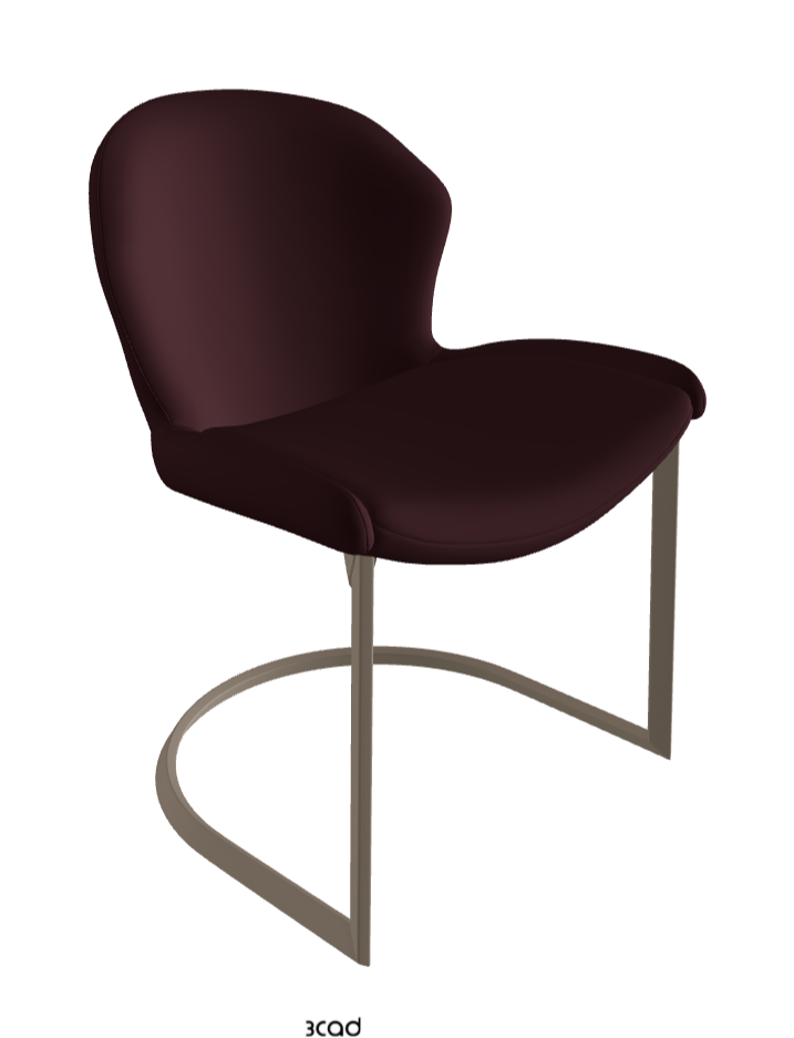 Rachel Cantilever Dining Armchair_Titanium Embossed_Synthetic Leather_Bordeaux
