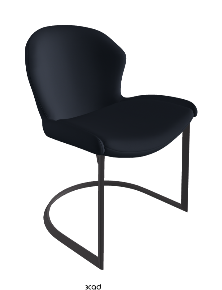Rachel Cantilever Dining Armchair_Graphite Embossed_Synthetic Leather_Navy