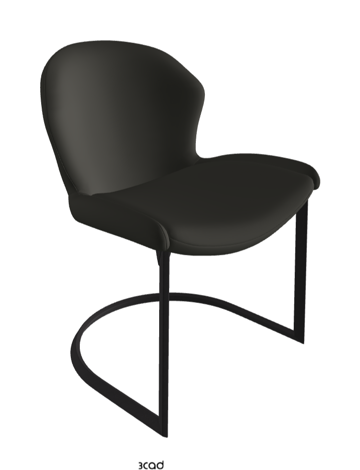 Rachel Cantilever Dining Armchair_Black Embossed_Synthetic Leather_London