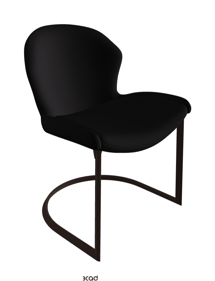 Rachel Cantilever Dining Armchair_Bronze Embossed_Synthetic Leather_Nero