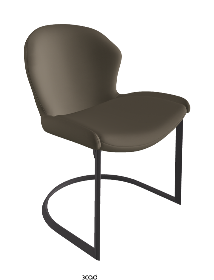 Rachel Cantilever Dining Armchair_Graphite Embossed_Synthetic Leather_Fango
