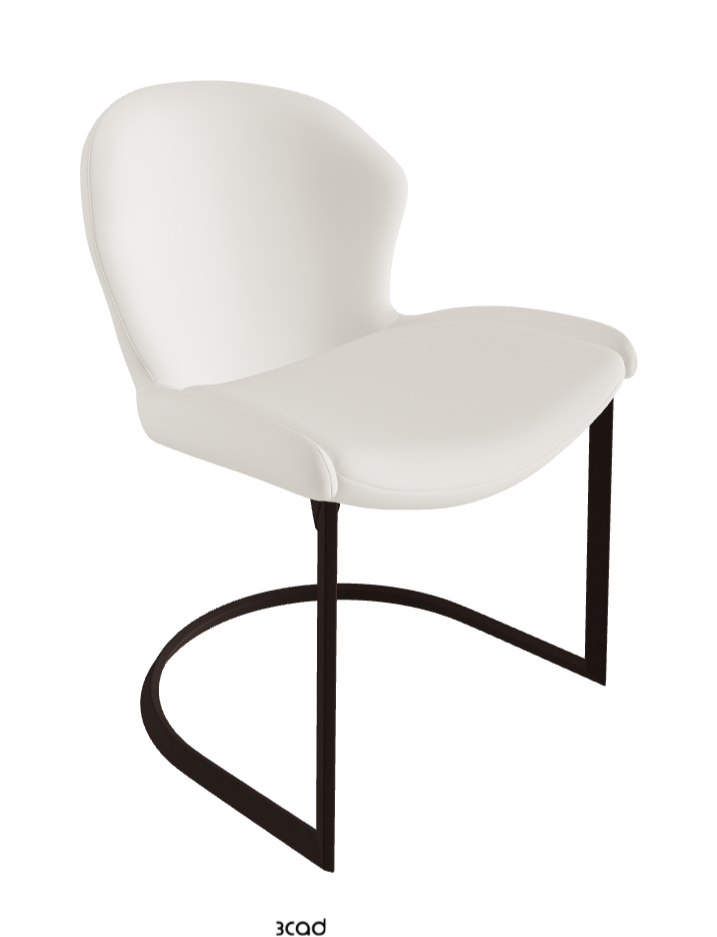 Rachel Cantilever Dining Armchair_Bronze Embossed_Synthetic Leather_Lino