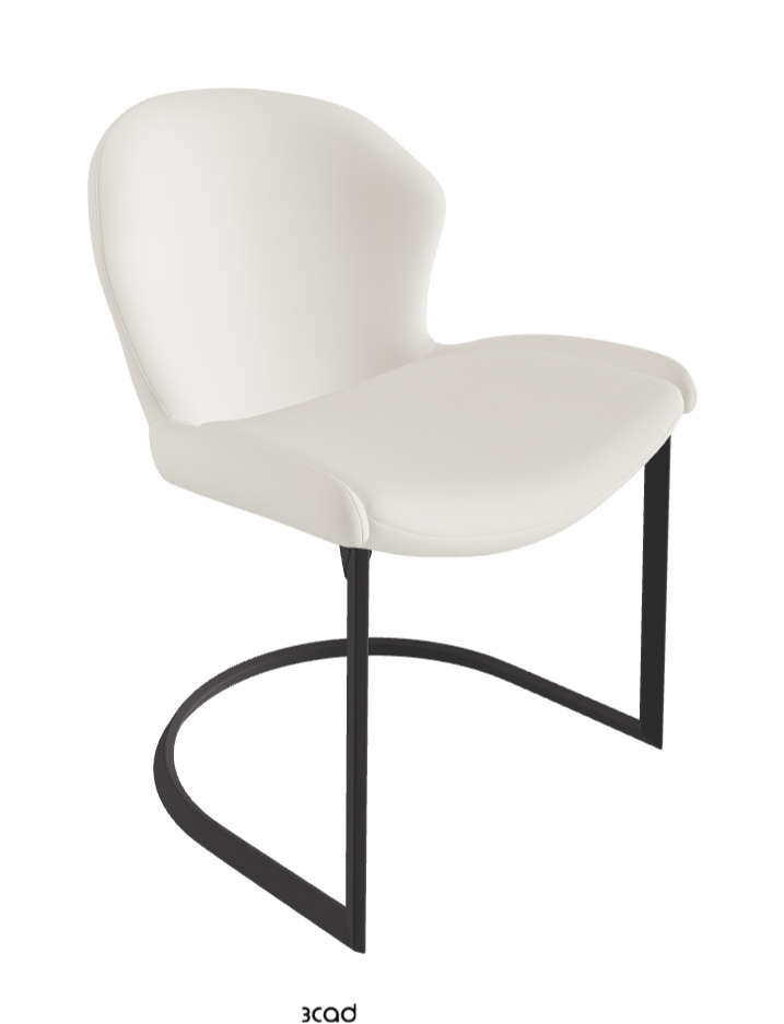 Rachel Cantilever Dining Armchair_Graphite Embossed_Synthetic Leather_Lino