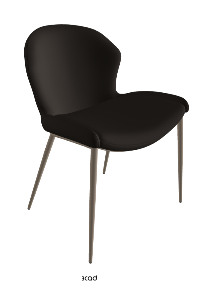 Rachel ML Dining Armchair_Titanium Embossed_Soft Leather_Testa Di Moro