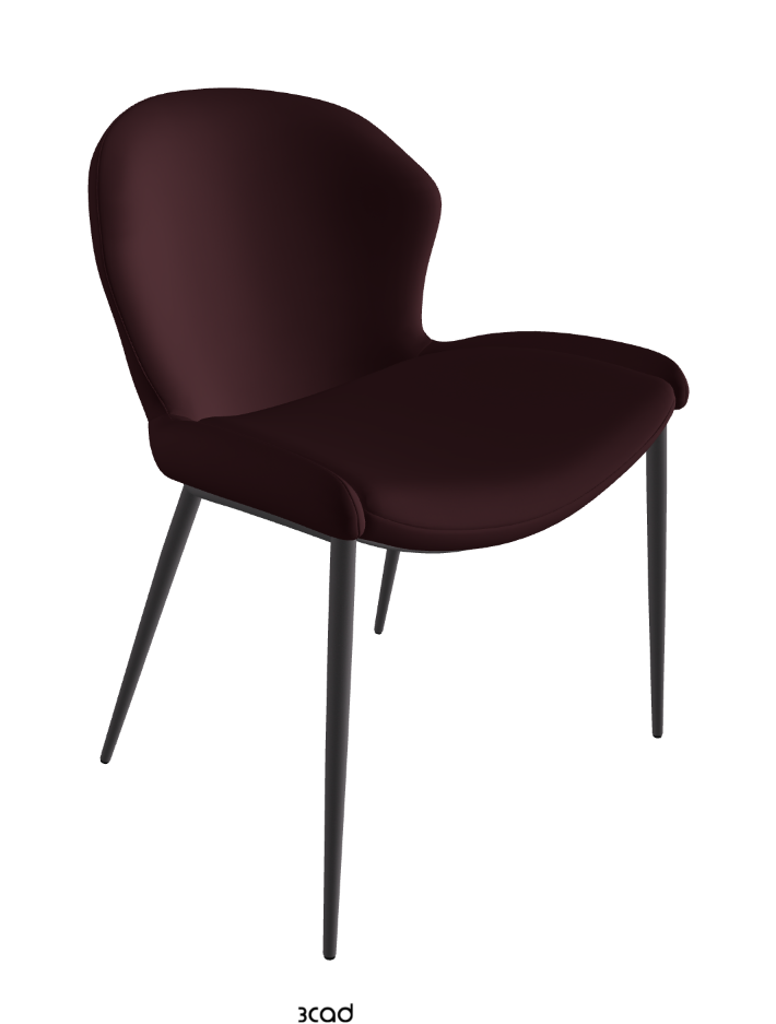 Rachel ML Dining Armchair_Graphite Embossed_Soft Leather_Bordeaux