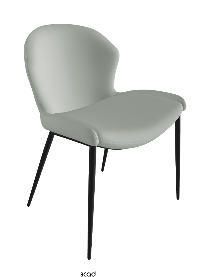 Rachel ML Dining Armchair_Black Embossed_Soft Leather_Ice