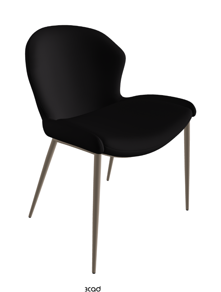 Rachel ML Dining Armchair_Titanium Embossed_Soft Leather_Nero