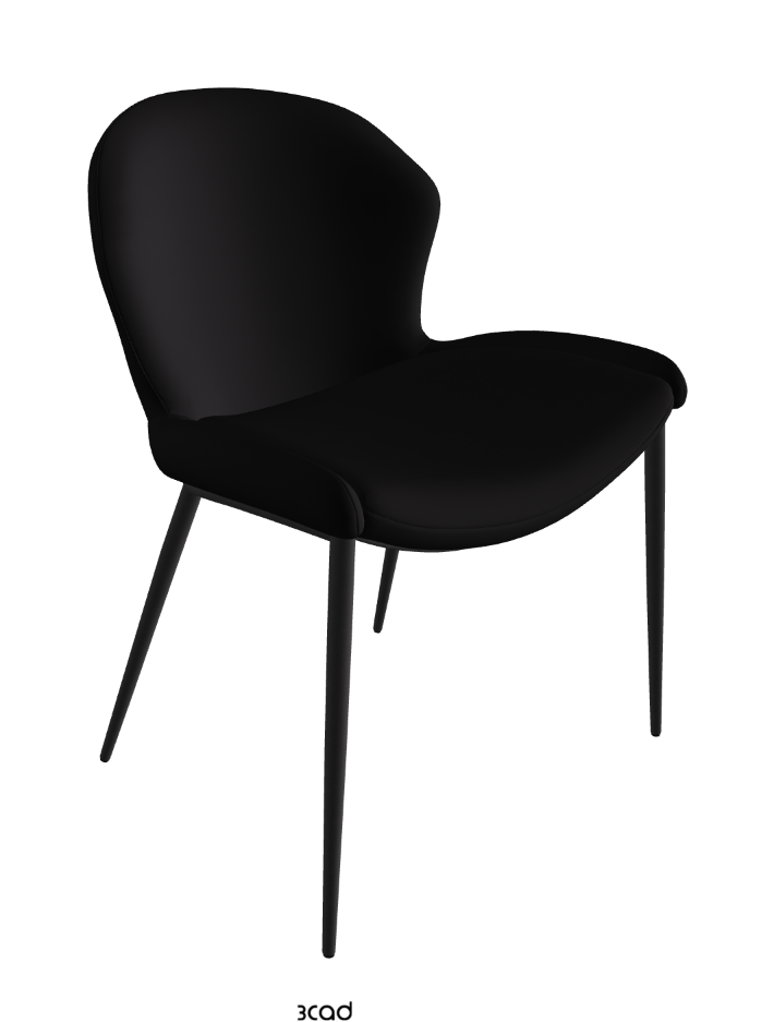 Rachel ML Dining Armchair_Black Embossed_Soft Leather_Nero