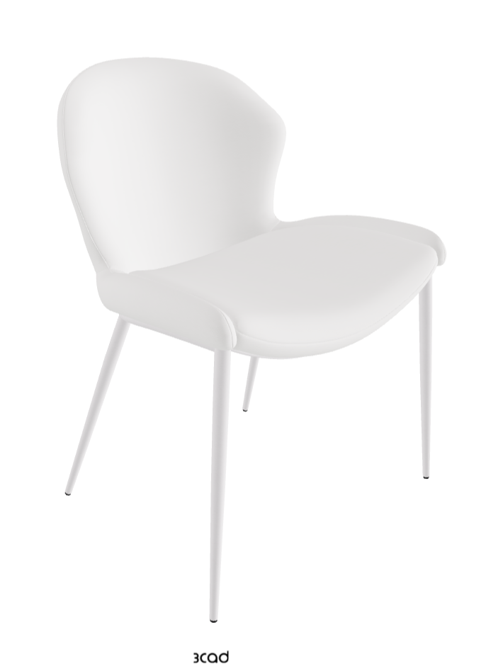 Rachel ML Dining Armchair_Pearl Embossed_Synthetic Leather_Bianco