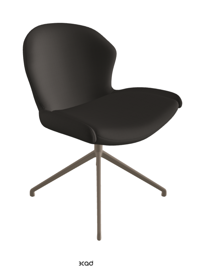 Rachel Turn Swivel Dining Armchair_Titanium Embossed_Glove Soft Leather_Carbon
