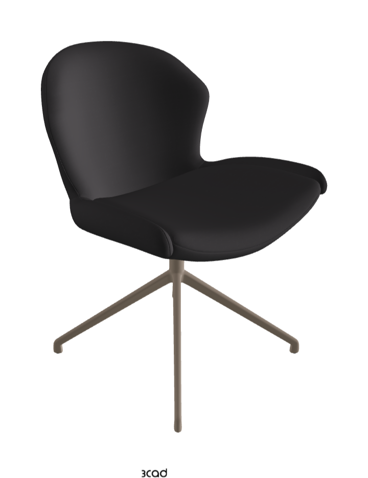 Rachel Turn Swivel Dining Armchair_Titanium Embossed_Glove Soft Leather_Hornet