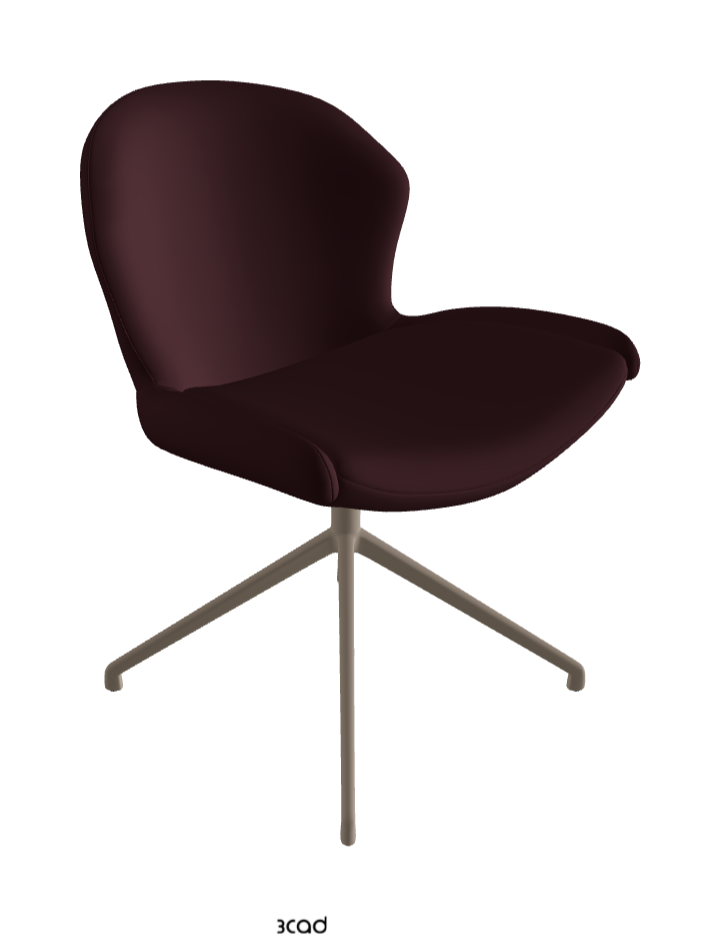 Rachel Turn Swivel Dining Armchair_Titanium Embossed_Soft Leather_Bordeaux