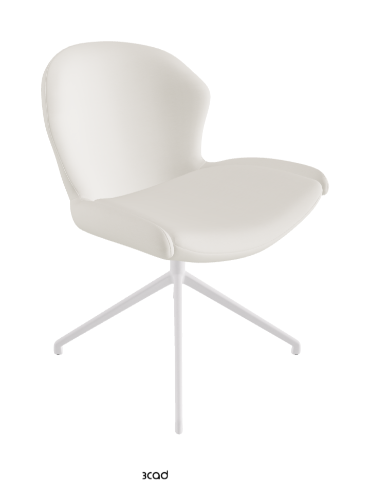 Rachel Turn Swivel Dining Armchair_Pearl Embossed_Soft Leather_Lino