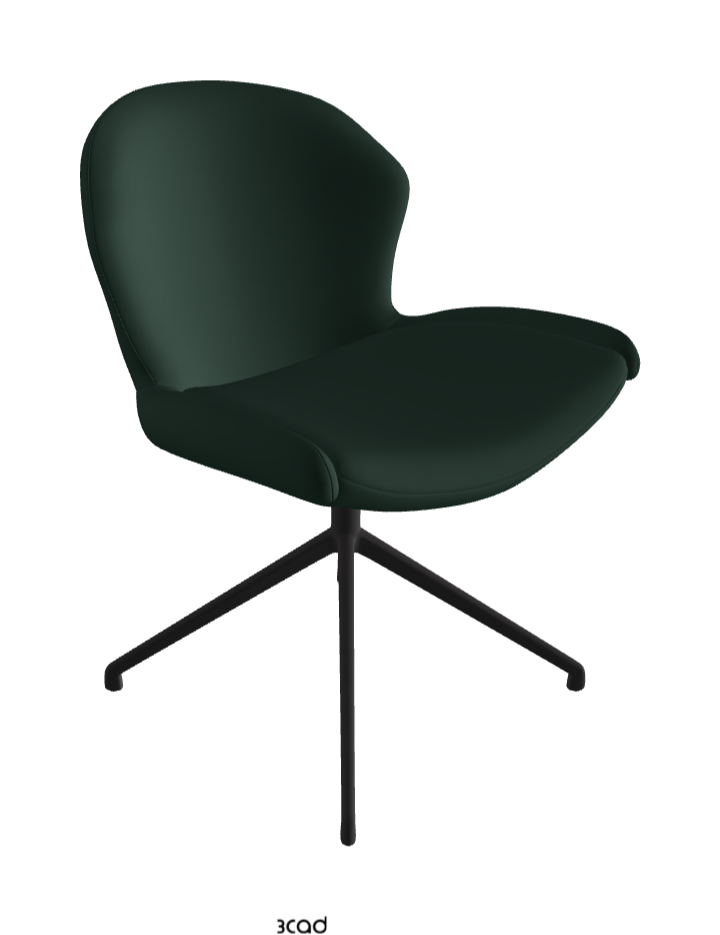 Rachel Turn Swivel Dining Armchair_Black Embossed_Soft Leather_Sherwood
