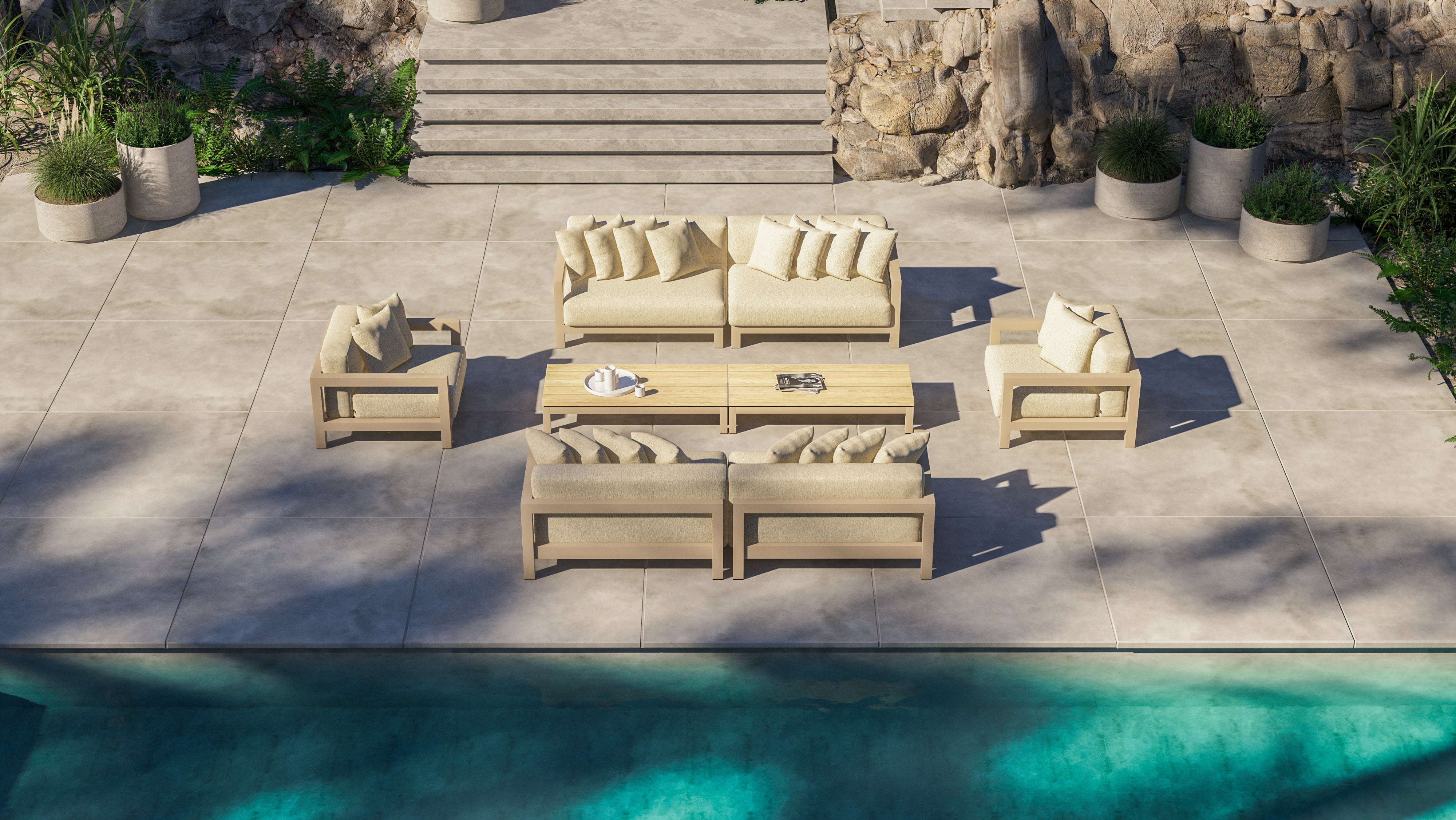 4 Seasons Outdoor Raffinato Living Chair Latte With 4 Cushions