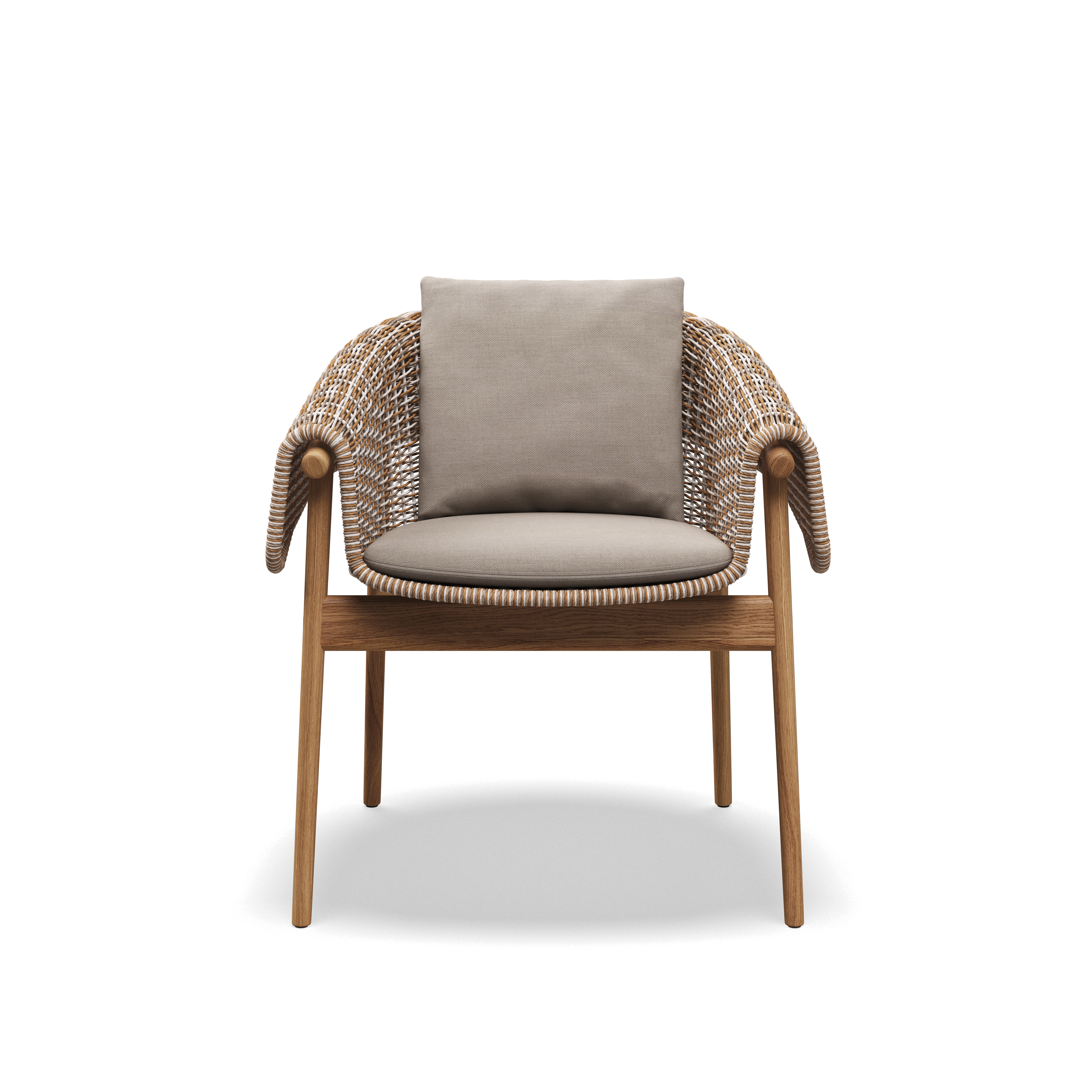 Gloster Wrap Teak Dining Chair with Arms