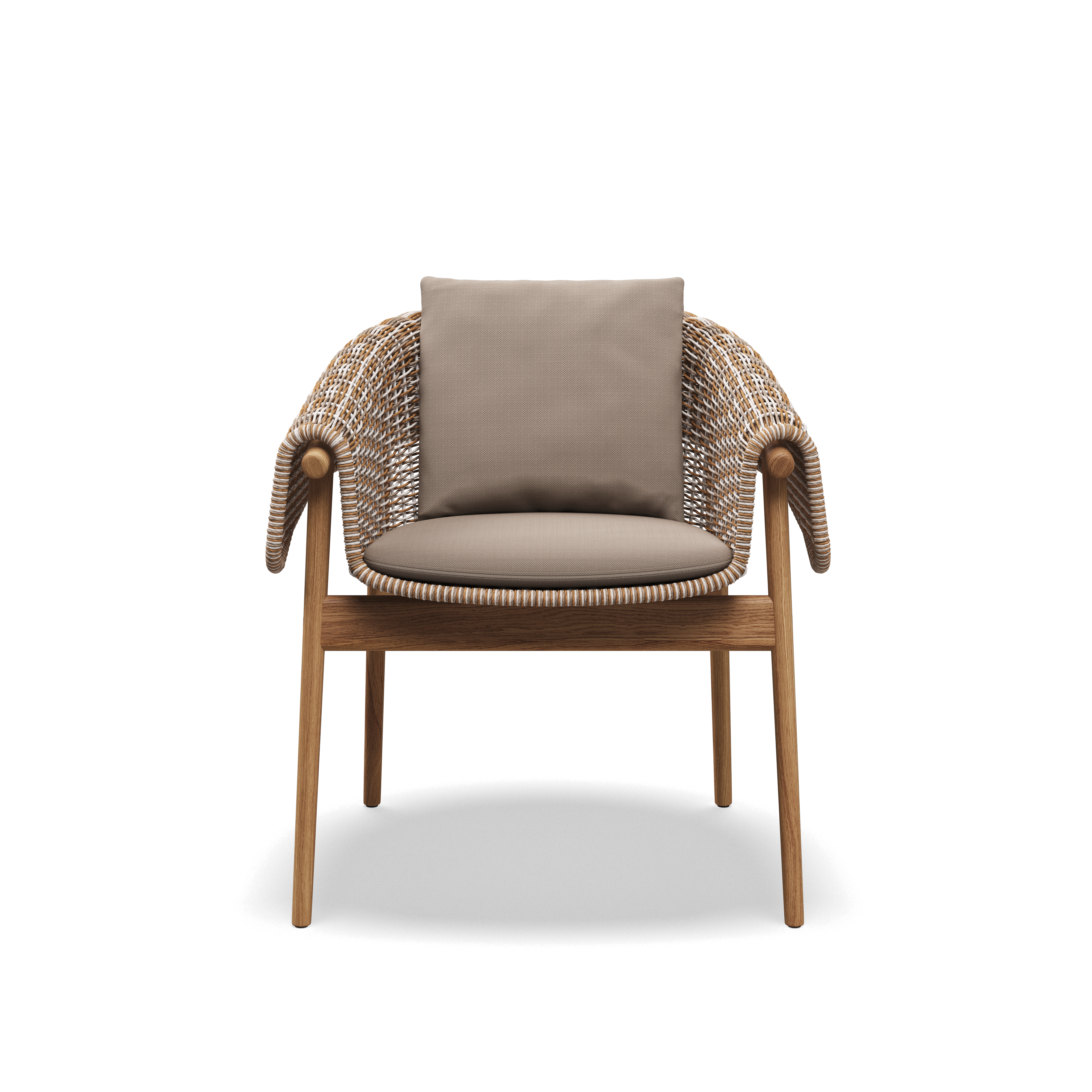 Gloster Wrap Teak Dining Chair with Arms