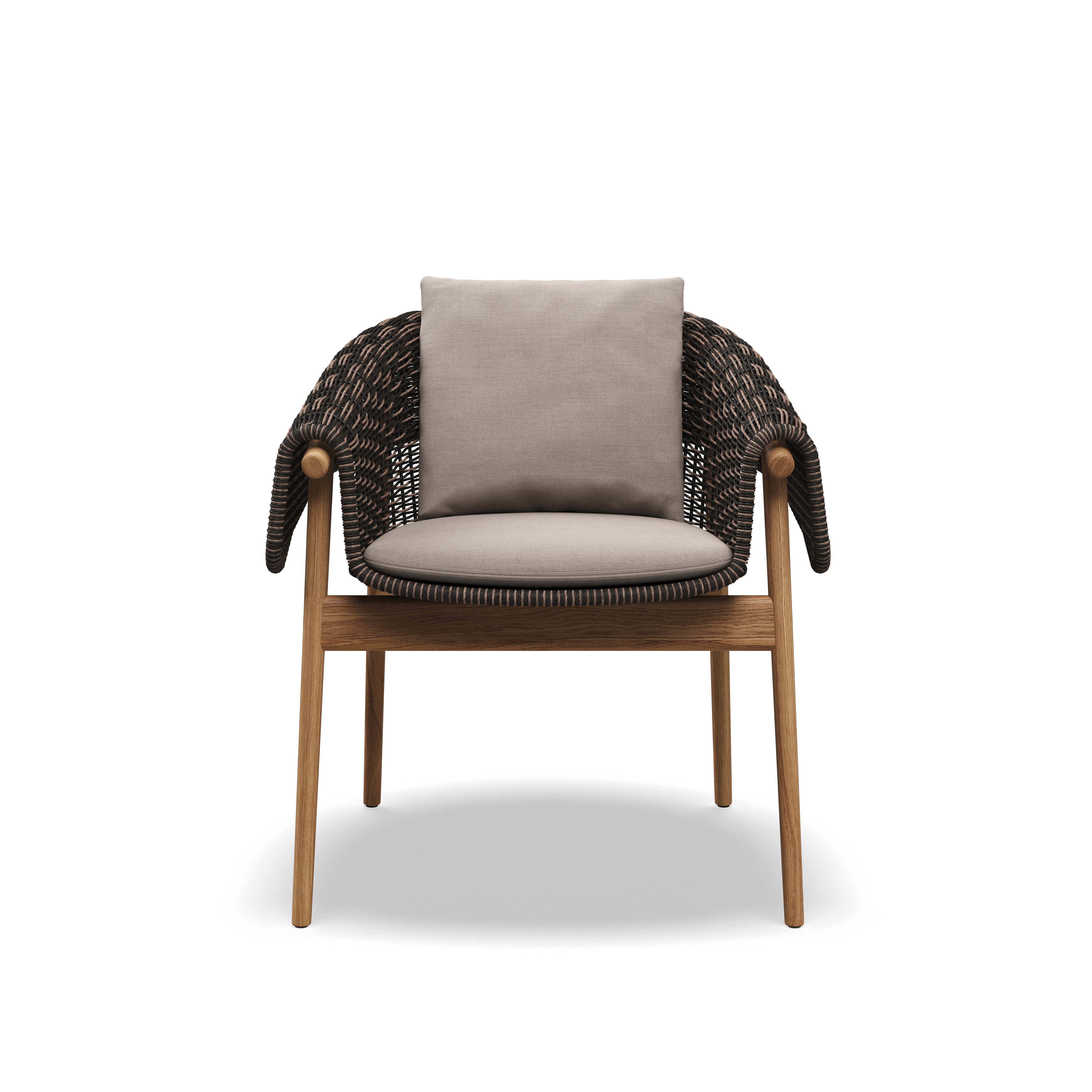 Gloster Wrap Teak Dining Chair with Arms