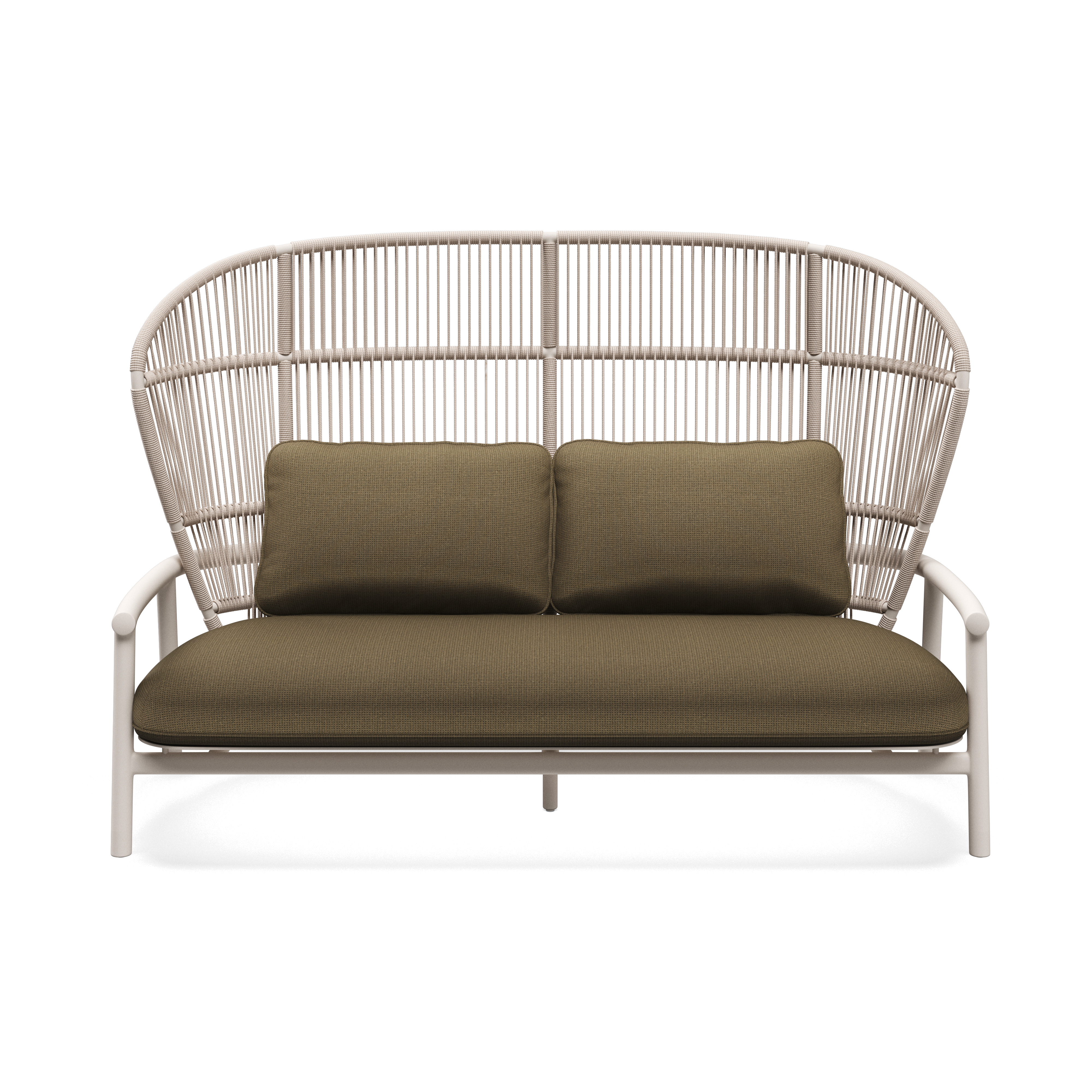 Gloster Fern Aluminium High Back 2-Seater Sofa