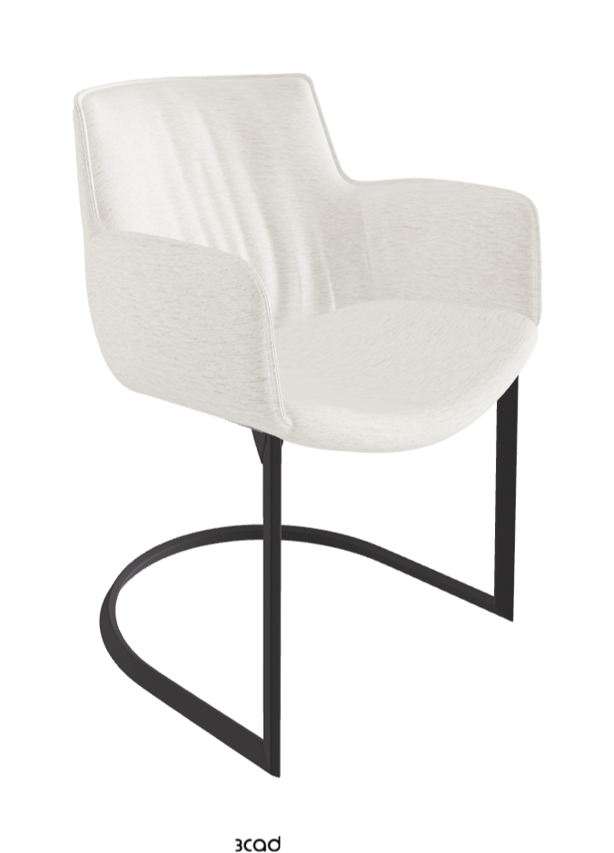 Rhonda Cantilever Dining Armchair_Graphite Embossed_Fabric_B240